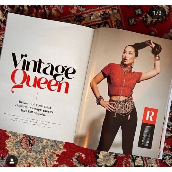 Vintage Captiva Collectibles Chains Drape Panther Links Black Leather Belt M - Picture 4 of 7